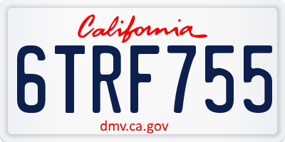 CA license plate 6TRF755