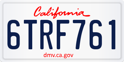 CA license plate 6TRF761