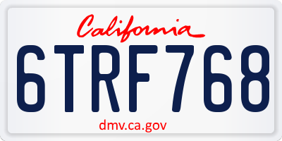 CA license plate 6TRF768