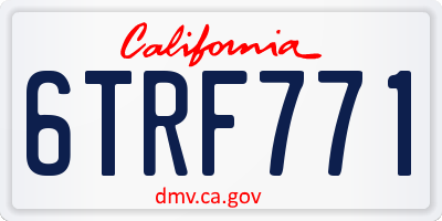 CA license plate 6TRF771