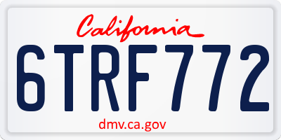 CA license plate 6TRF772