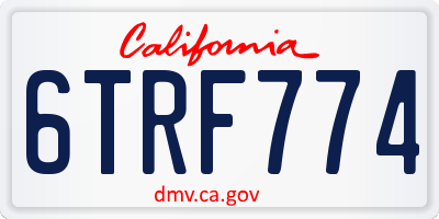 CA license plate 6TRF774