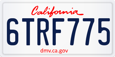 CA license plate 6TRF775