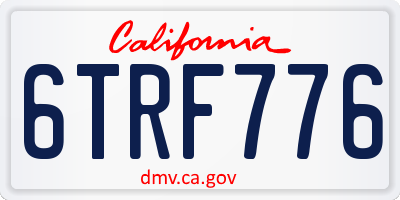 CA license plate 6TRF776