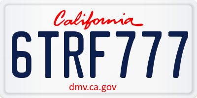 CA license plate 6TRF777