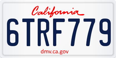 CA license plate 6TRF779