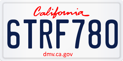 CA license plate 6TRF780