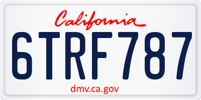 CA license plate 6TRF787