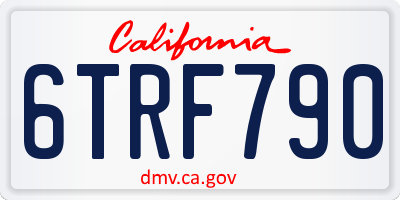 CA license plate 6TRF790