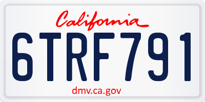 CA license plate 6TRF791