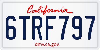 CA license plate 6TRF797