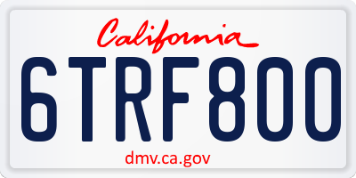 CA license plate 6TRF800