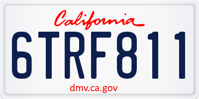 CA license plate 6TRF811