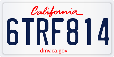CA license plate 6TRF814