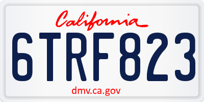 CA license plate 6TRF823