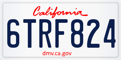 CA license plate 6TRF824