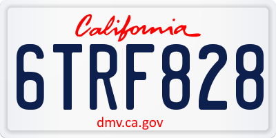 CA license plate 6TRF828