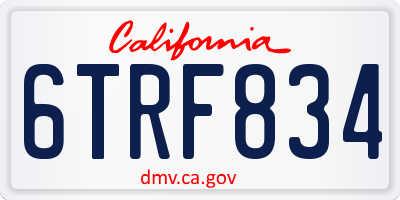 CA license plate 6TRF834