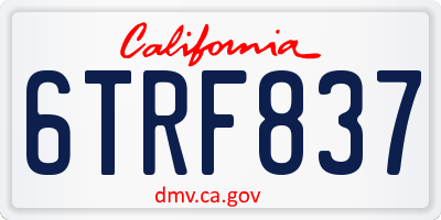 CA license plate 6TRF837