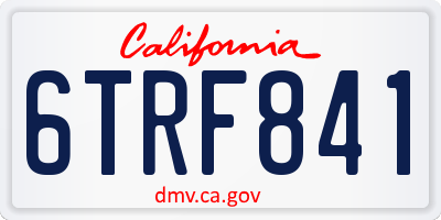 CA license plate 6TRF841