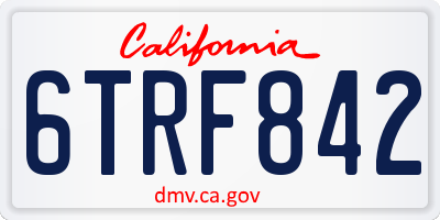 CA license plate 6TRF842