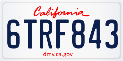 CA license plate 6TRF843