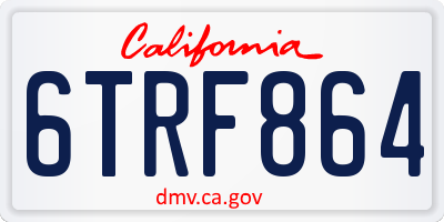 CA license plate 6TRF864