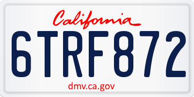 CA license plate 6TRF872