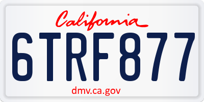 CA license plate 6TRF877