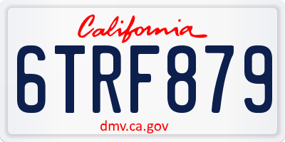 CA license plate 6TRF879