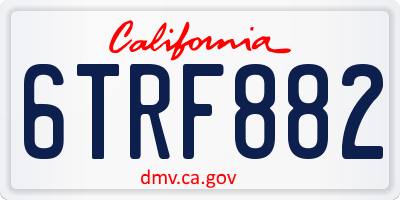 CA license plate 6TRF882