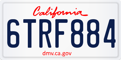 CA license plate 6TRF884