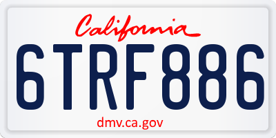 CA license plate 6TRF886