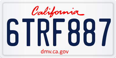 CA license plate 6TRF887