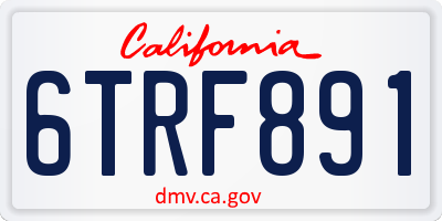 CA license plate 6TRF891