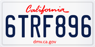 CA license plate 6TRF896