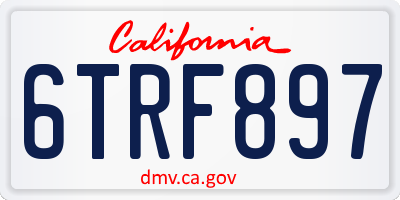 CA license plate 6TRF897