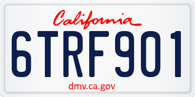 CA license plate 6TRF901