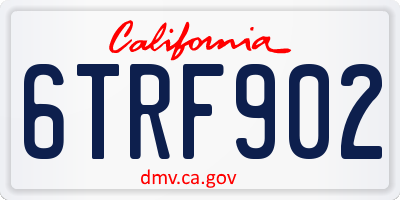 CA license plate 6TRF902