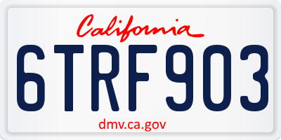 CA license plate 6TRF903