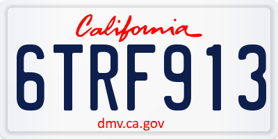 CA license plate 6TRF913