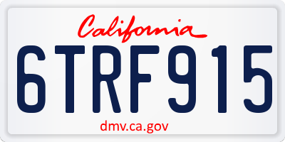 CA license plate 6TRF915