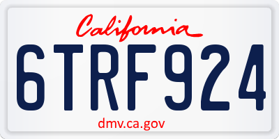 CA license plate 6TRF924