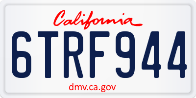 CA license plate 6TRF944
