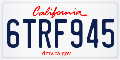 CA license plate 6TRF945