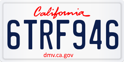 CA license plate 6TRF946