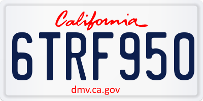 CA license plate 6TRF950