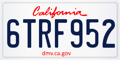 CA license plate 6TRF952