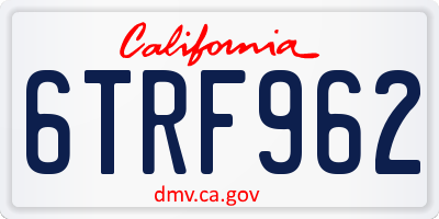 CA license plate 6TRF962