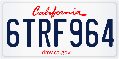 CA license plate 6TRF964